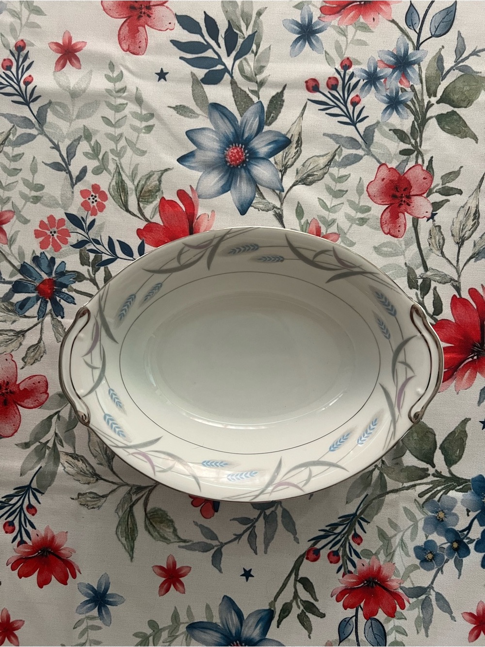Vintage Valmont Royal Wheat Oval Serving Dish